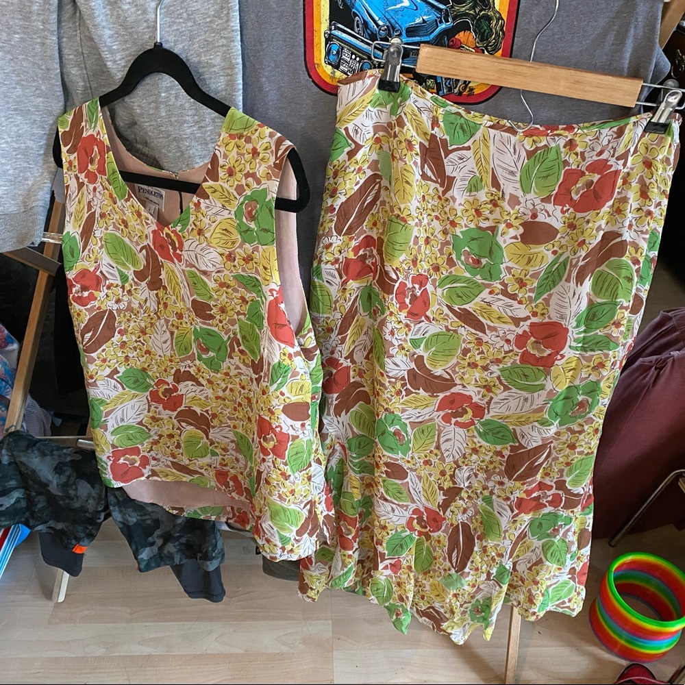 Pendleton matching blouse and skirt L-14
